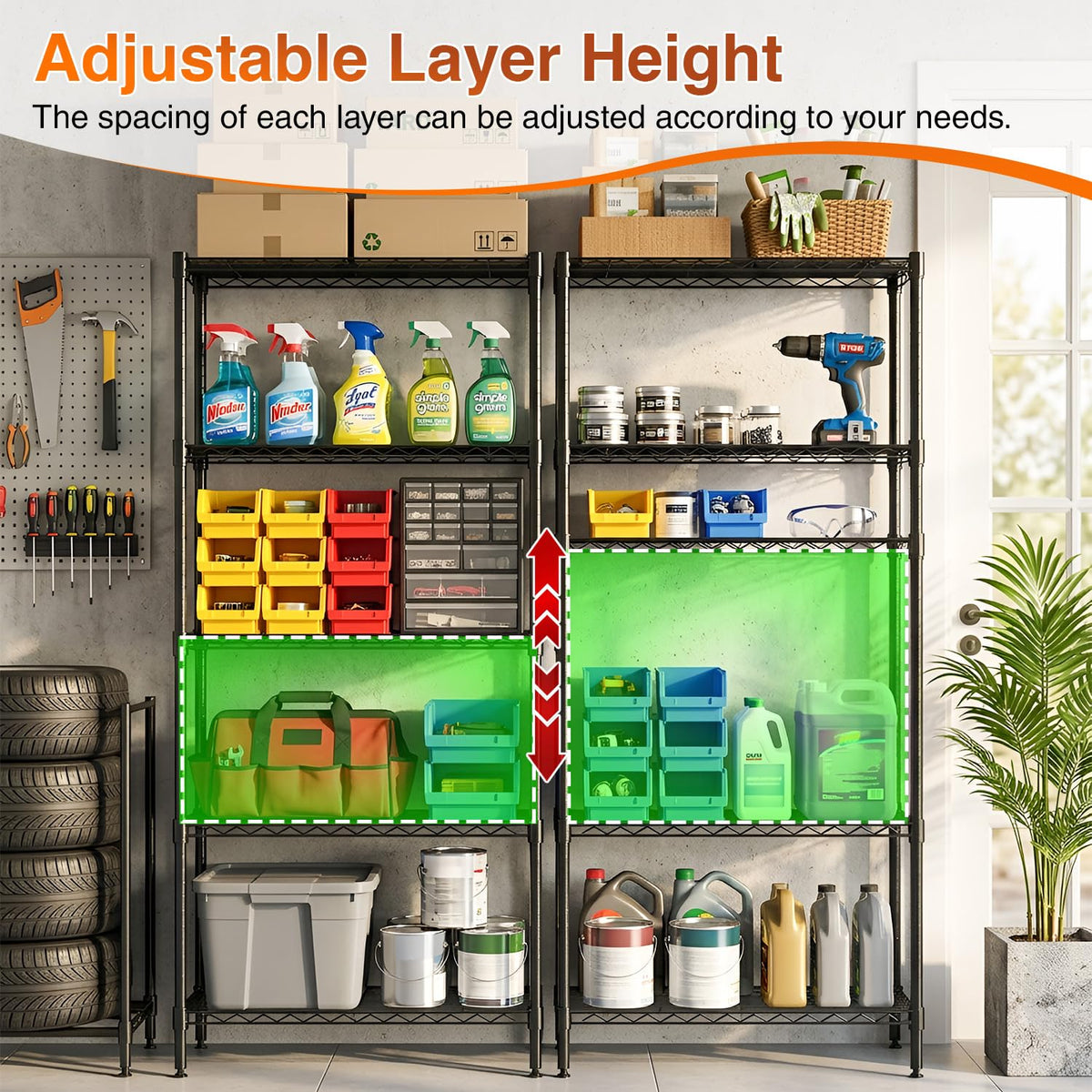 5-Tier Wire Shelf with Wheels L70710