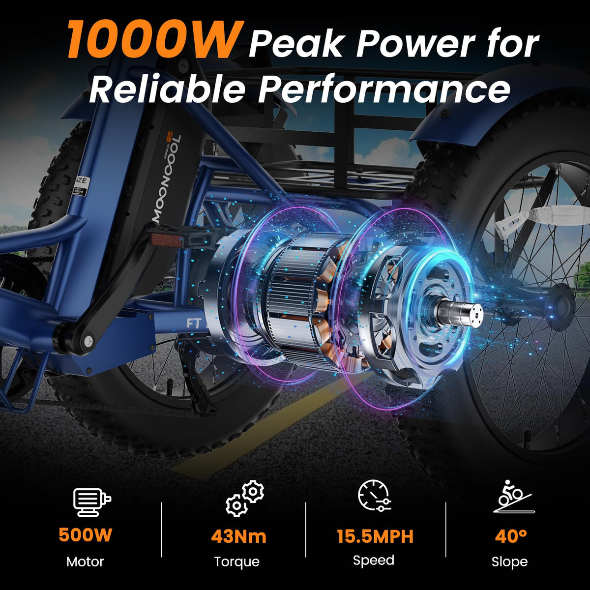 Electric Tricycle for Adults 500W 20" Fat Tire M753503
