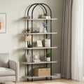 5-Tier Open Arched Bookshelf with Metal Frame J52125