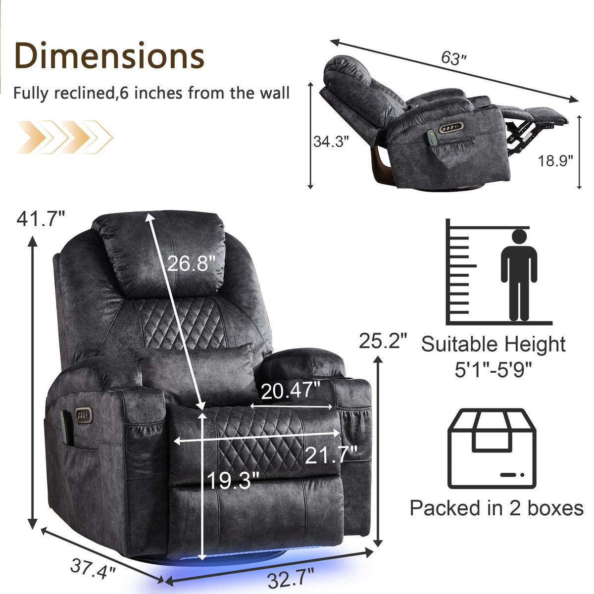 Power Swivel Rocker Recliner Chair F668347