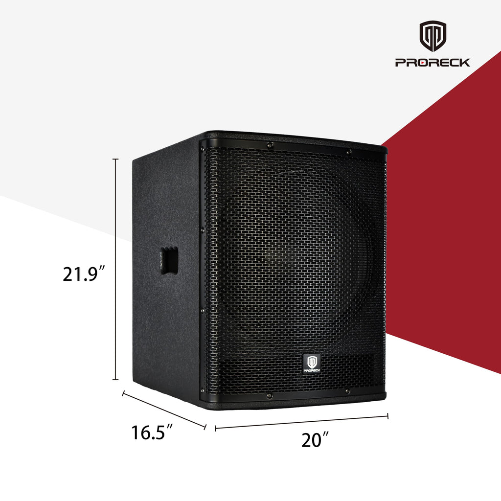 Powered 15 inch PA DJ Subwoofer with Class-D Amplifier, Black D2837