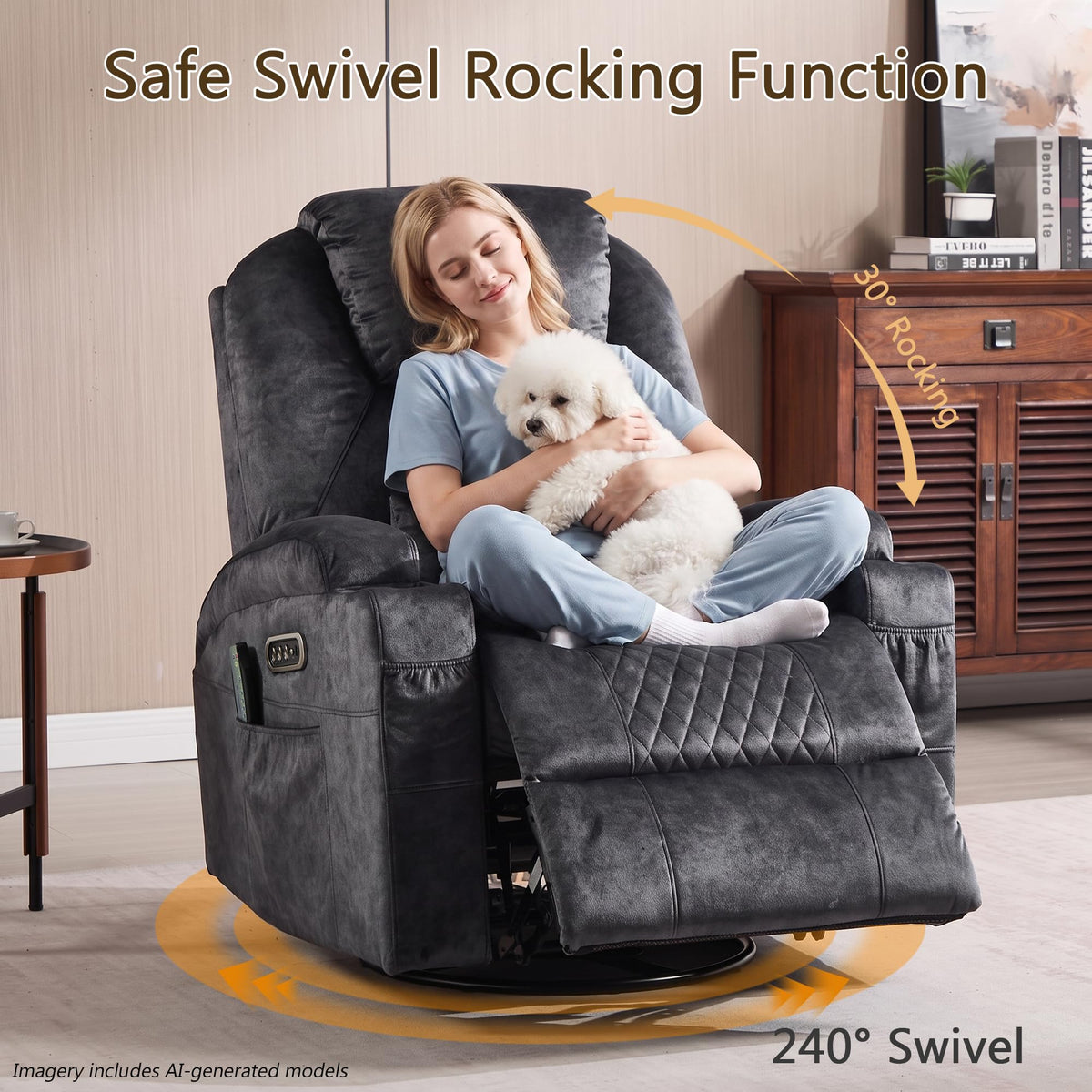 Power Swivel Rocker Recliner Chair F668347