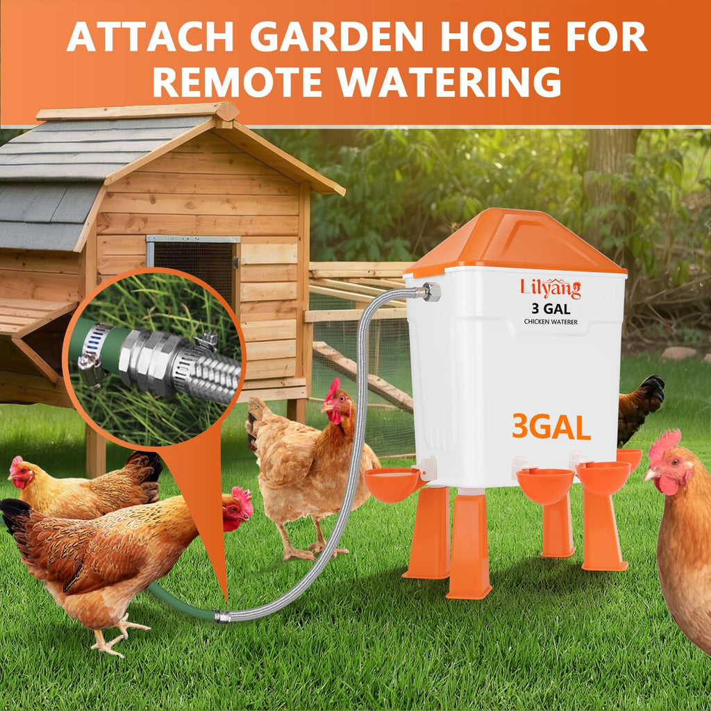 3 Gallon Automatic Chicken Waterer & Feeder Set J2385
