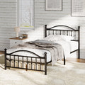 Twin Size Metal Platform Bed Frame with Headboard & Footboard P80661