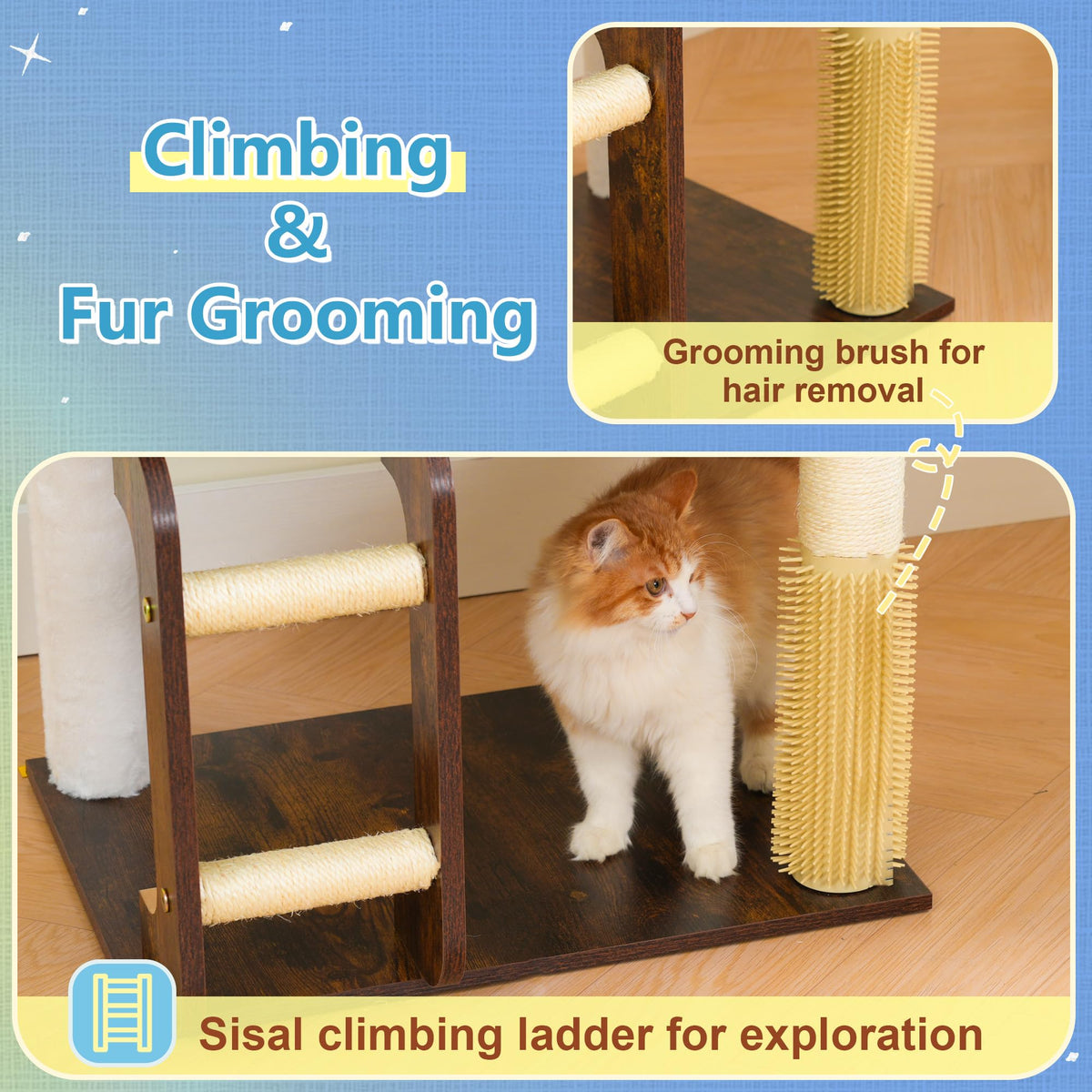 Wooden Cat Tree with Large Platforms D9800