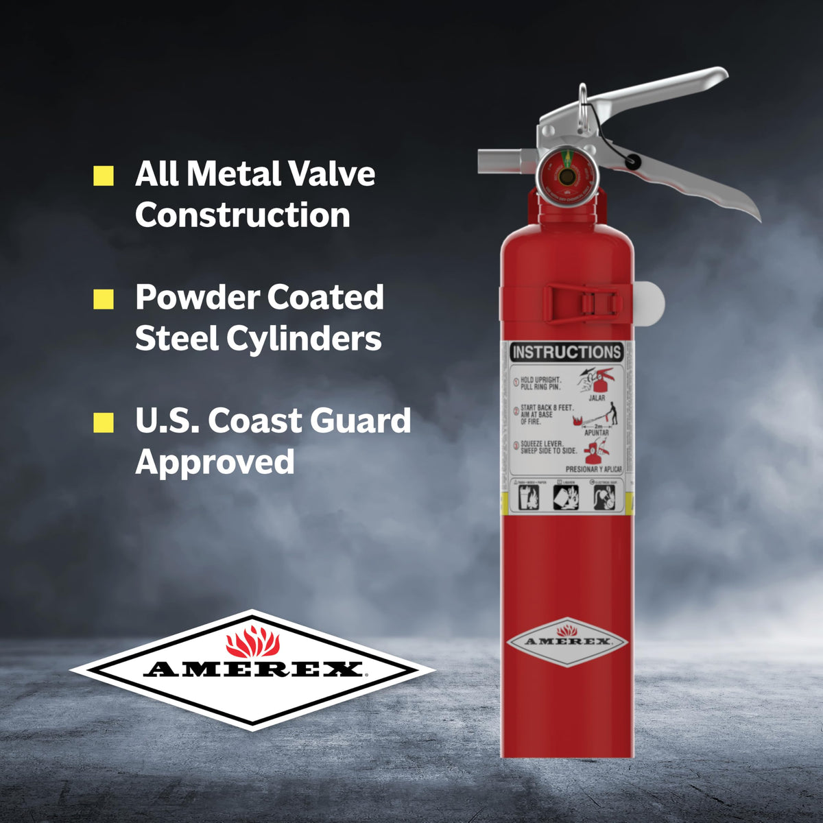 2.5 lb. ABC Dry Chemical Fire Extinguisher with Wall Bracket, 2 Pack E41906