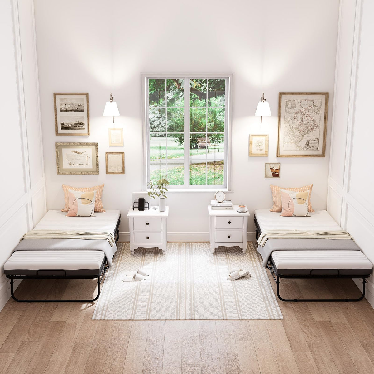 Folding Bed with Memory Foam Mattress M93496