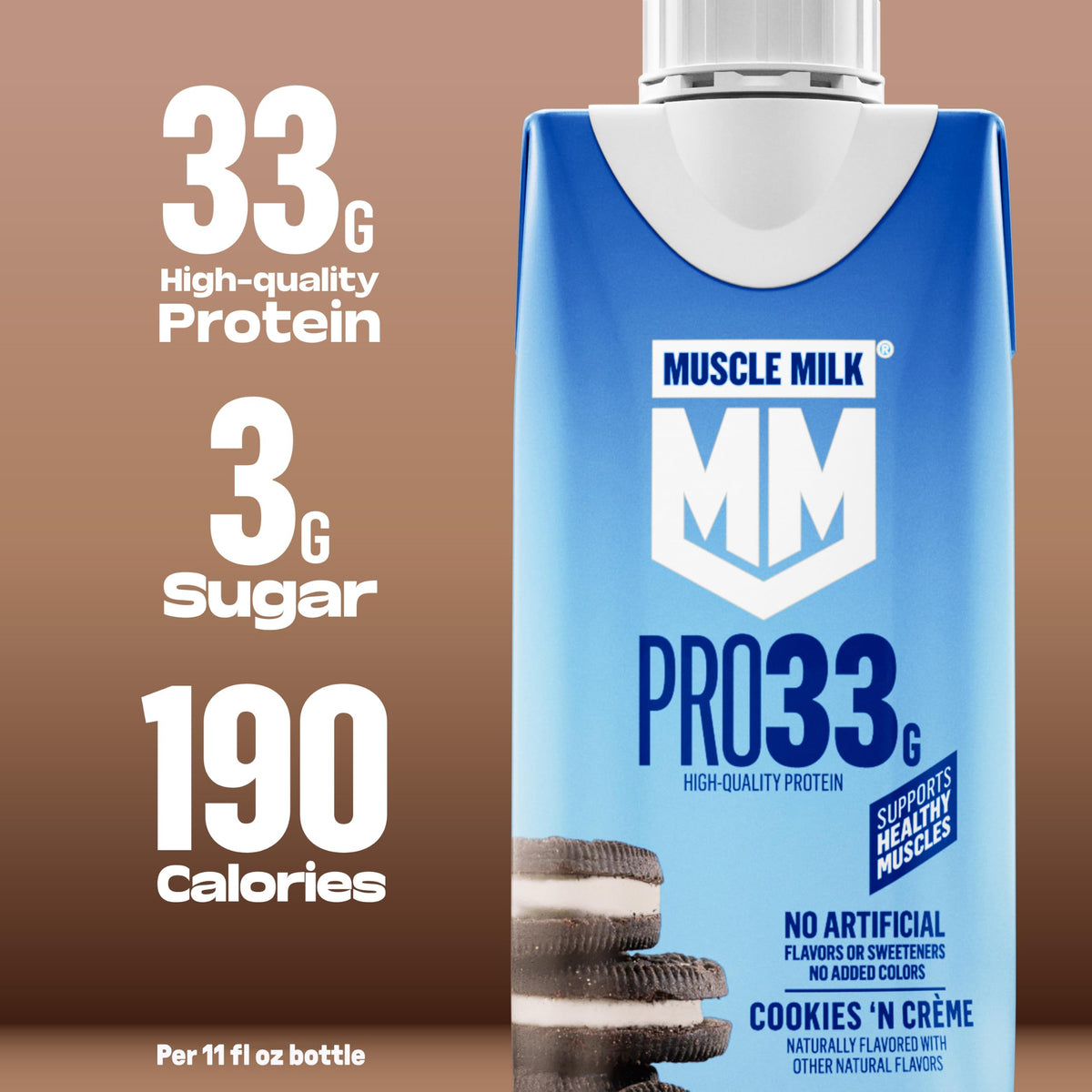 11 fl oz High Protein Shake, 12 Pack, 33g Protein, 3g Sugar W138