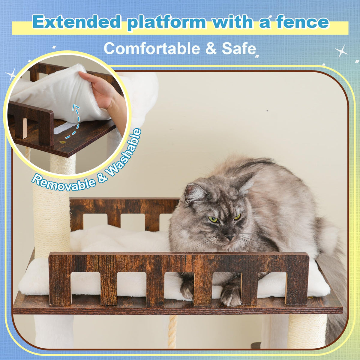 Wooden Cat Tree with Large Platforms D9800