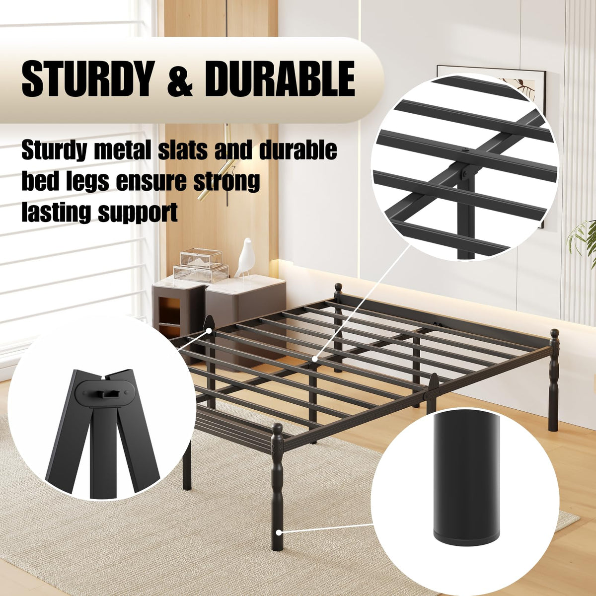 18" Metal Queen Platform Bed Frame V921432