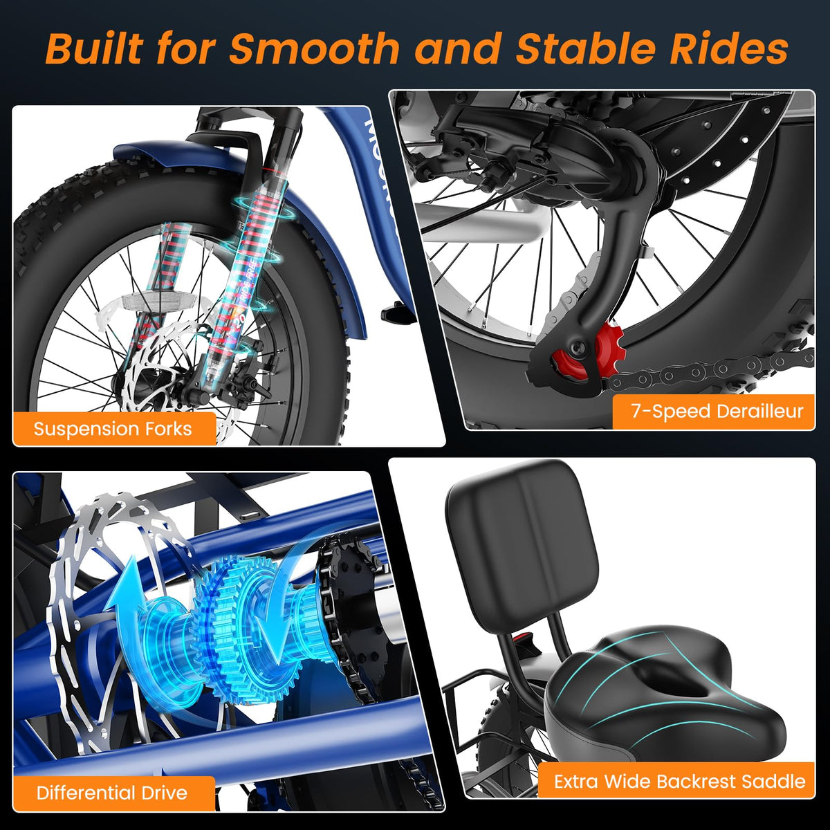 Electric Tricycle for Adults 500W 20" Fat Tire M753503