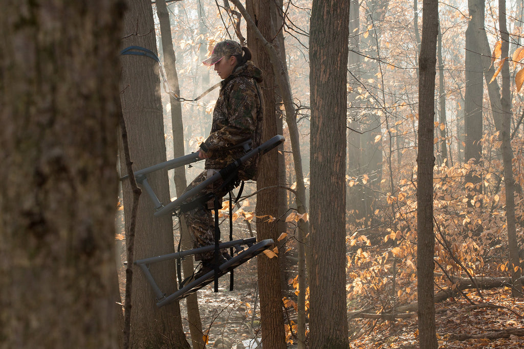 Steel Climbing Stand with 21" Wide Net Seat T28066