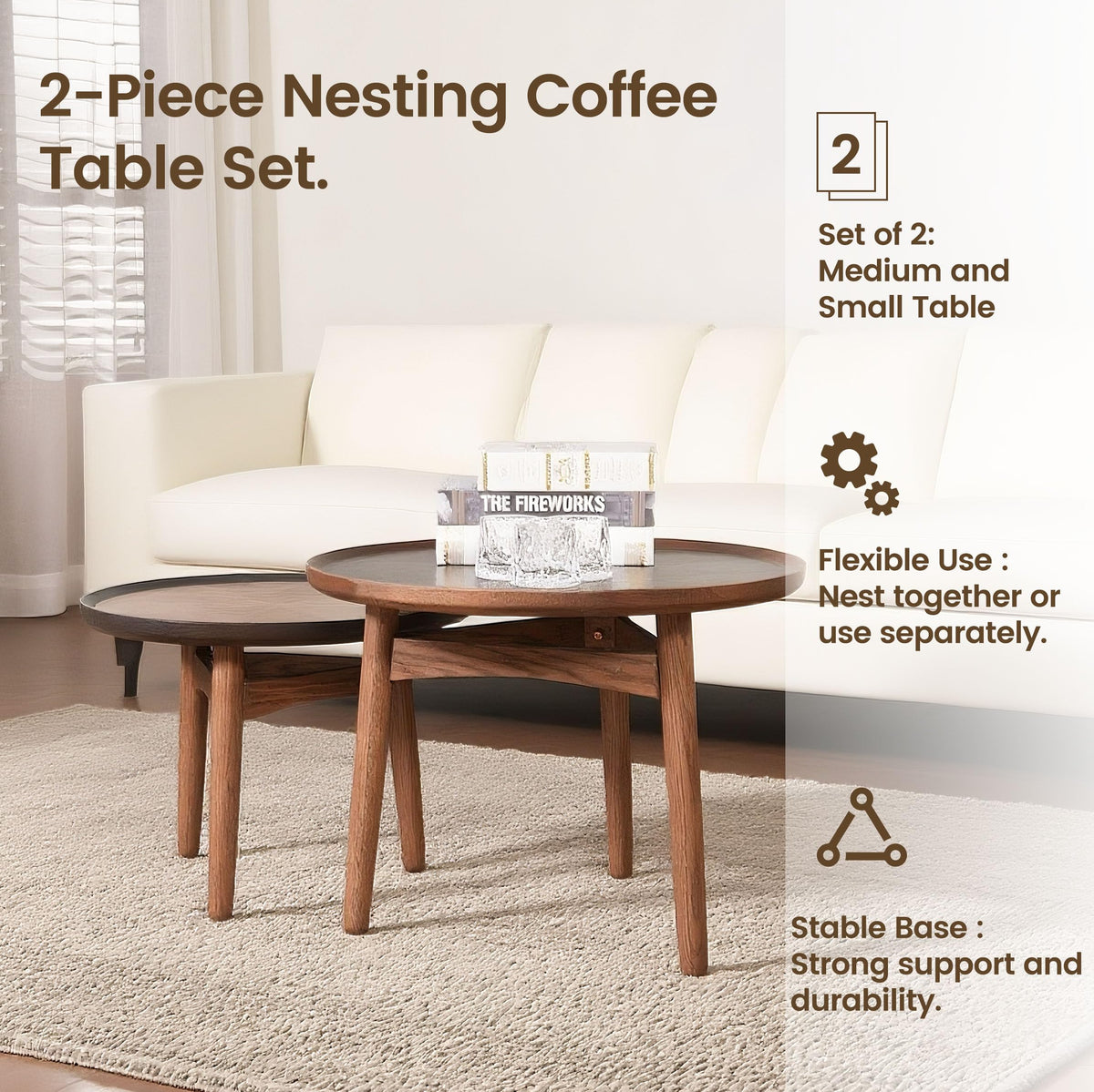 24 Round Solid Oak Coffee Table O8334