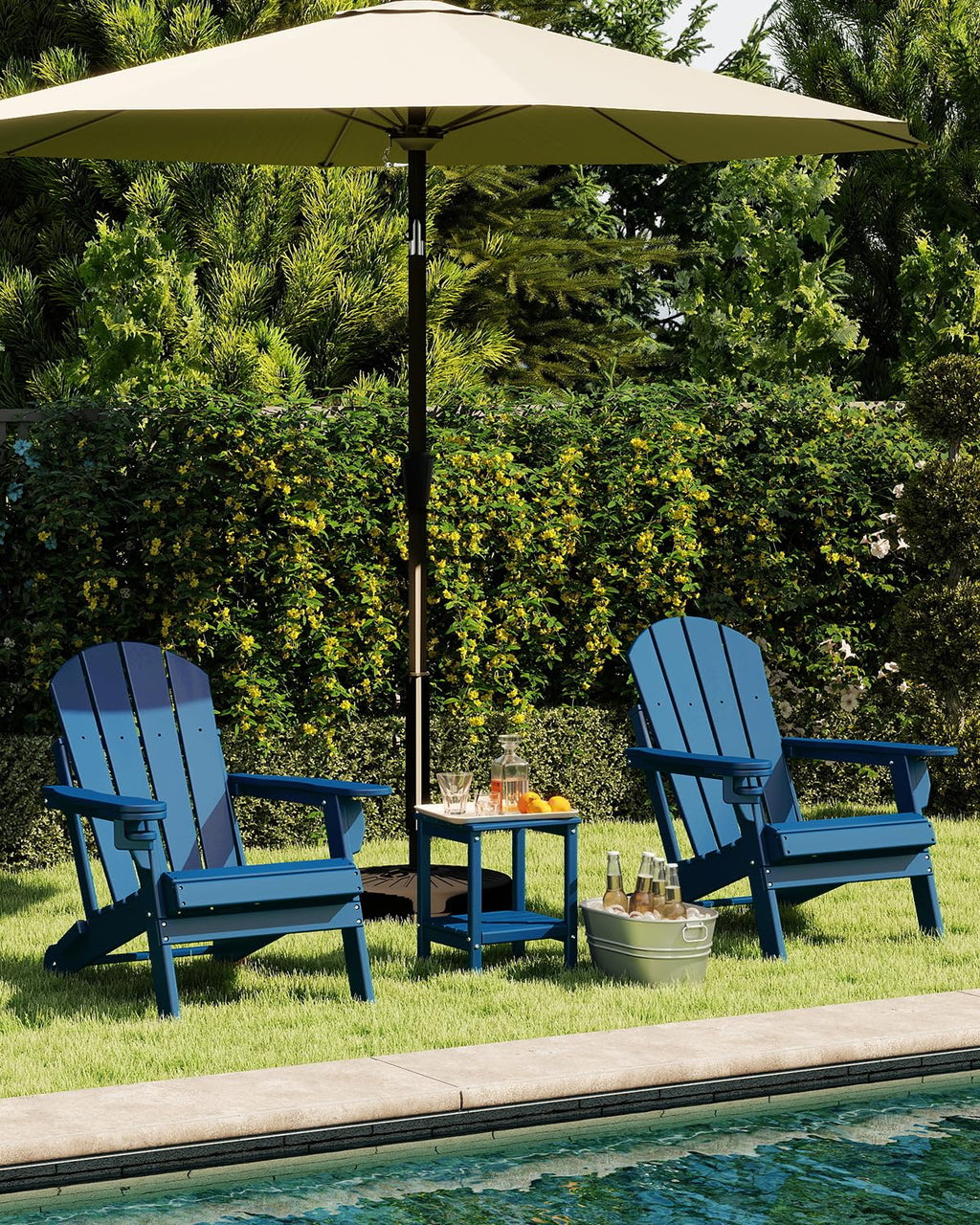 Folding Adirondack Chairs Set of 2 Blue Z9417