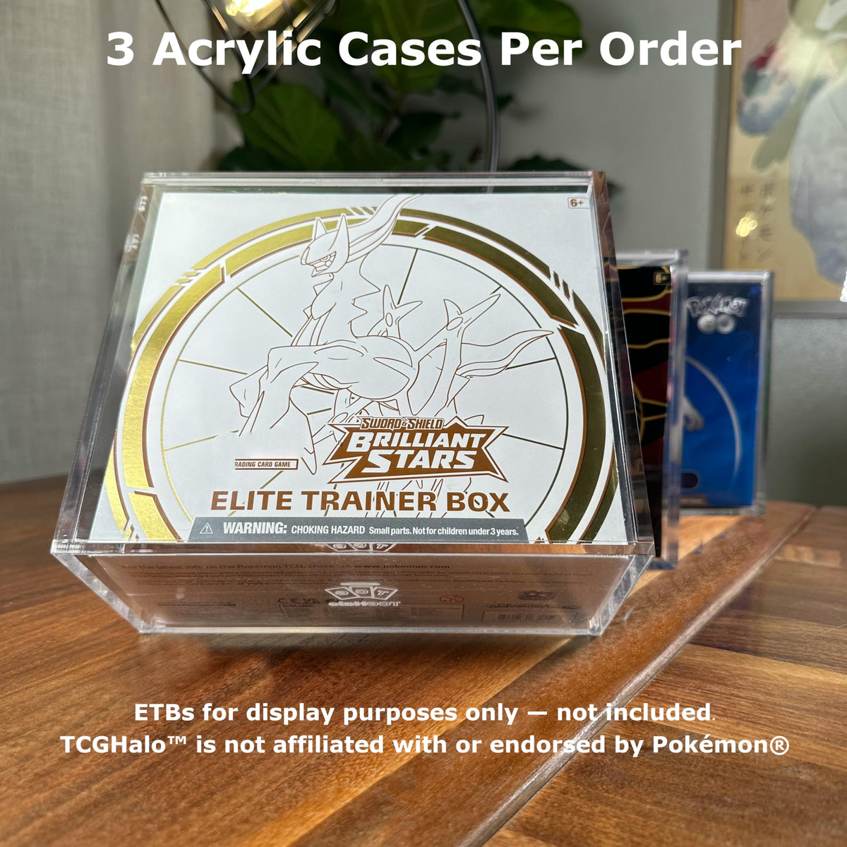 3 Pack Clear Acrylic ETB Display Case Z406