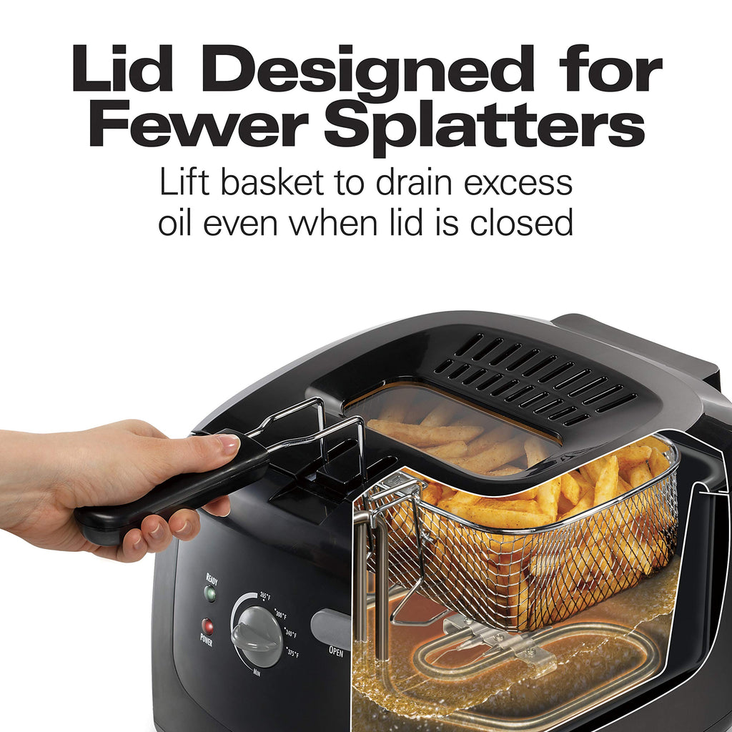 Cool Touch Electric Deep Fryer with Basket W2506