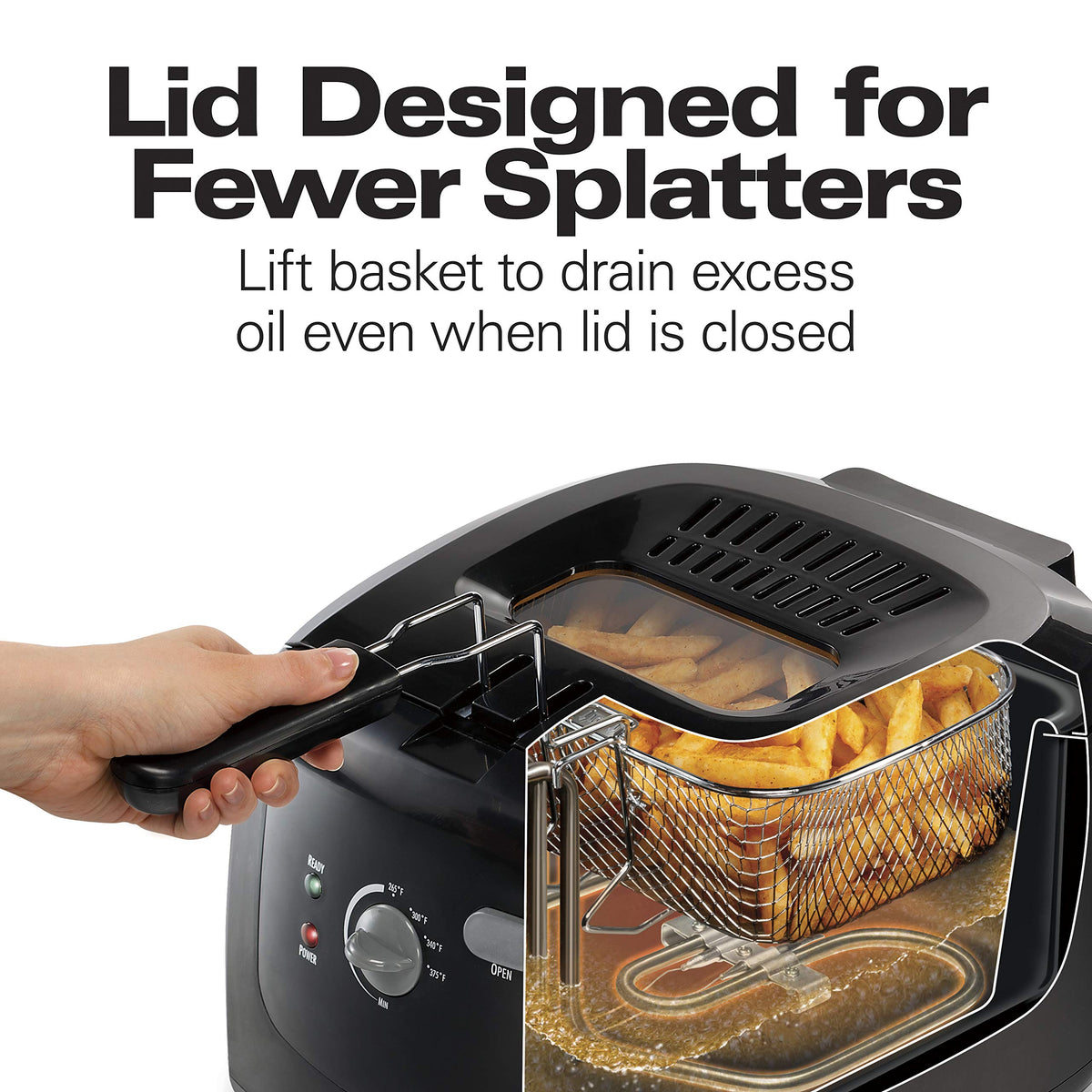 Cool Touch Electric Deep Fryer with Basket W2506