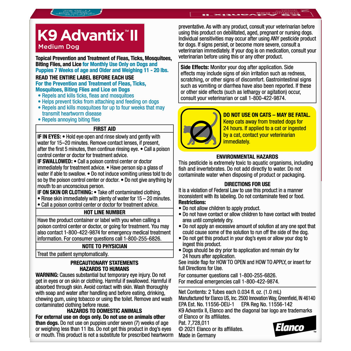 Flea & Tick Topical for Medium Dogs 11–20 lbs., 2ct T89197