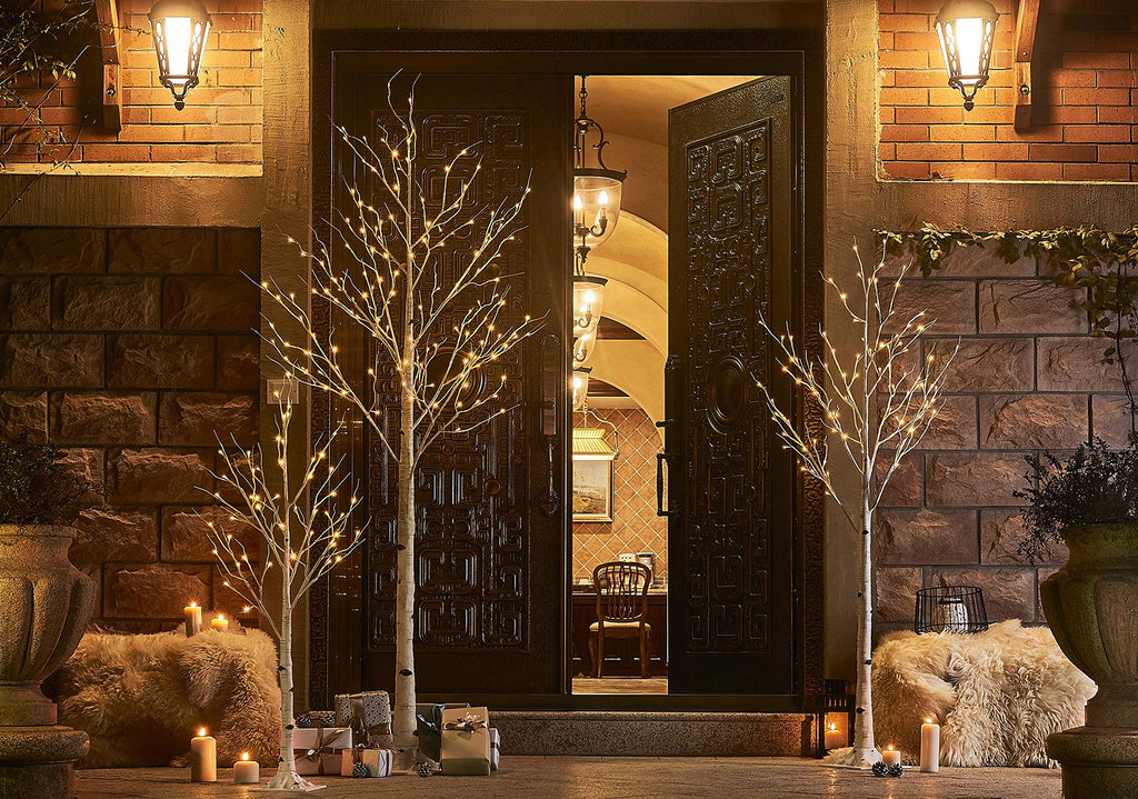 Lighted Birch Tree 8FT 240 Warm White Lights I7088